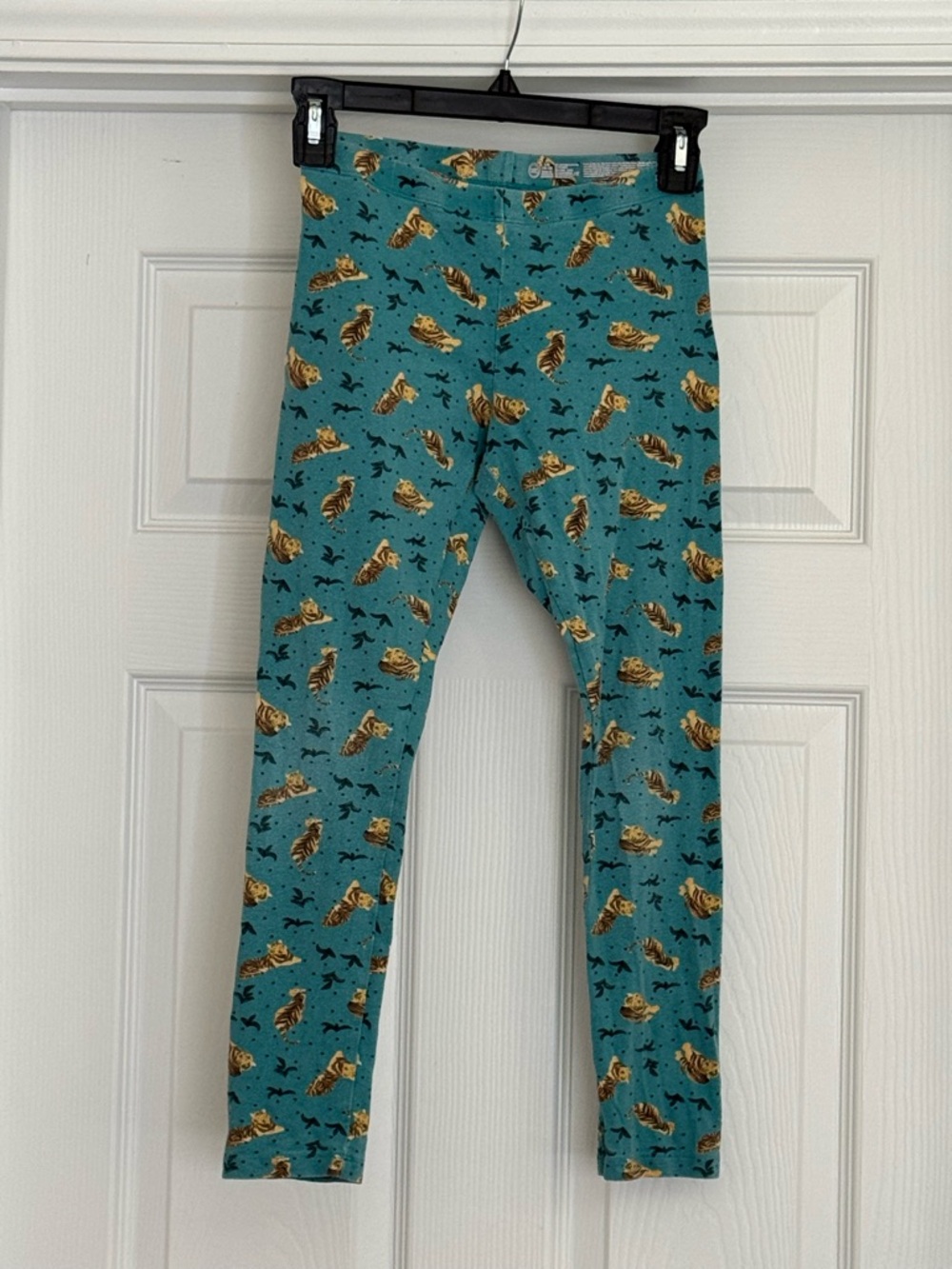 wonder nation Teal Leggings with Yellow Tiger Print